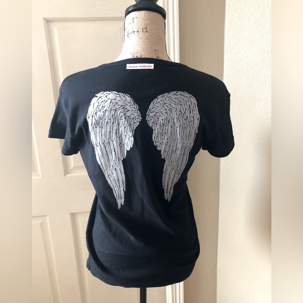 Women’s Black Angel Wing T-Shirt XL